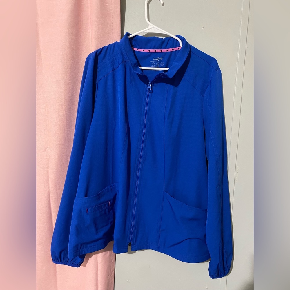 HeartSoul Women’s Hoodie Warm-Up Solid Scrub Jacket